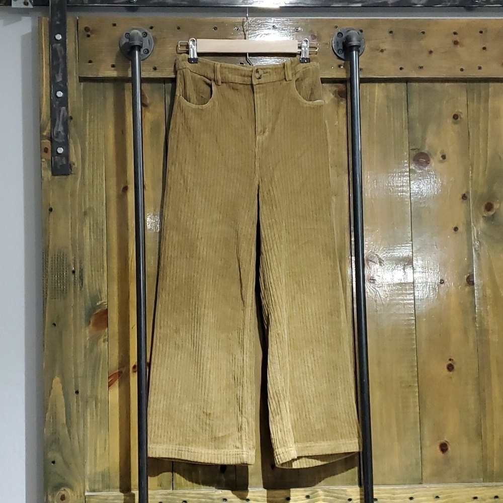 EDEN IN LOVE HONOLULU HAWAII STRETCH CORDUROY PANTS WIDE LEG TROUSERS SIZE SMALL